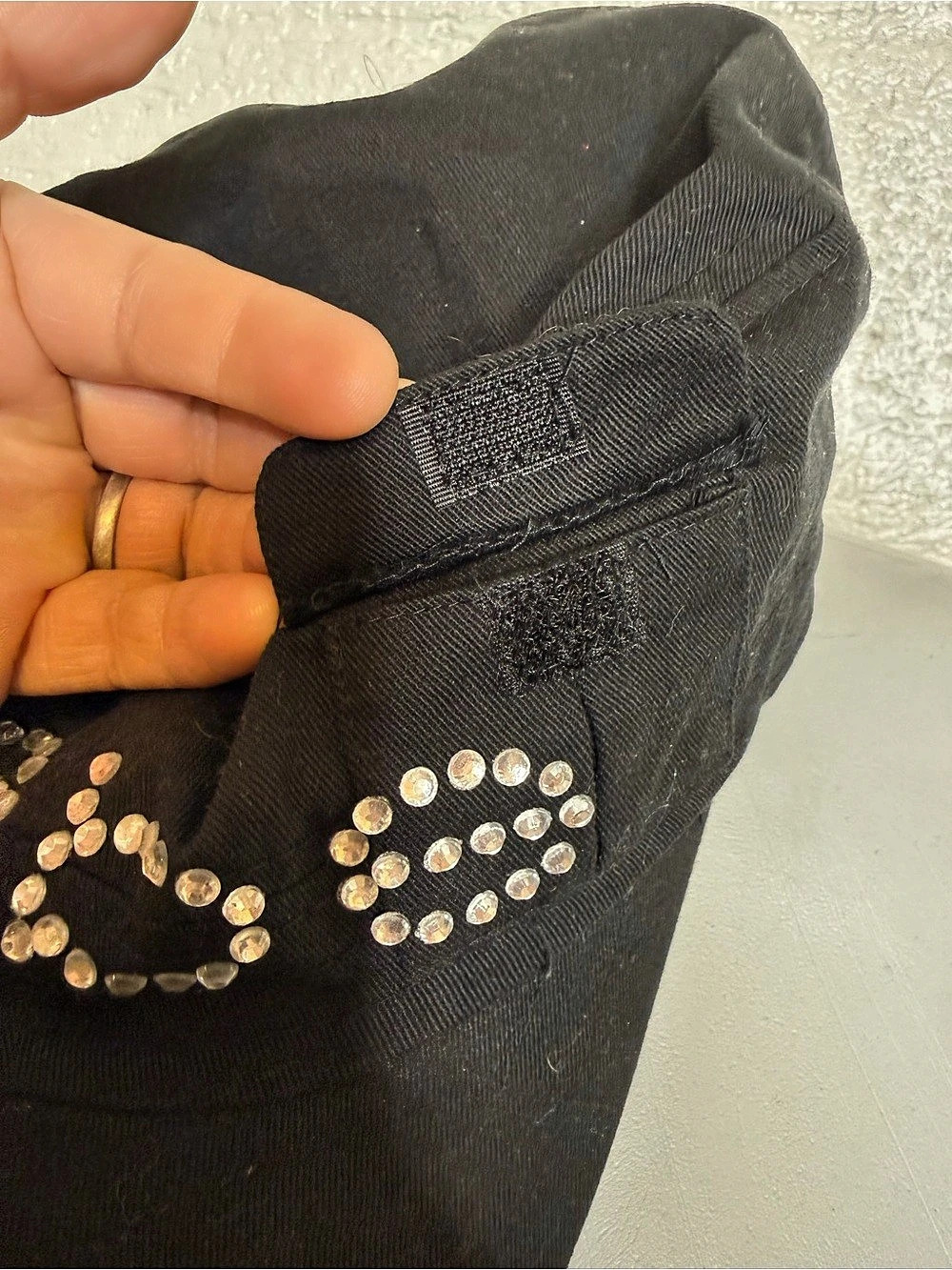 Y2k Bebe cap Black Rhinestone - Picture 4 of 6